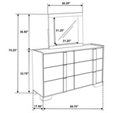 Hyland 6-drawer Dresser with Mirror Natural - 215653M