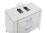 Cassia 4-piece Eastern King LED Bedroom Set White High Gloss - 215791KE-S4