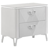 Cassia 5-piece Eastern King LED Bedroom Set White High Gloss - 215791KE-S5