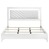 Cassia Eastern King LED Panel Bed White High Gloss - 215791KE
