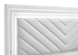 Cassia Eastern King LED Panel Bed White High Gloss - 215791KE