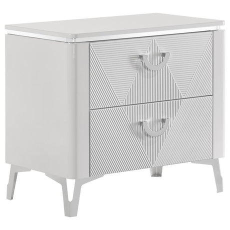 Cassia 4-piece Queen LED Bedroom Set White High Gloss - 215791Q-S4