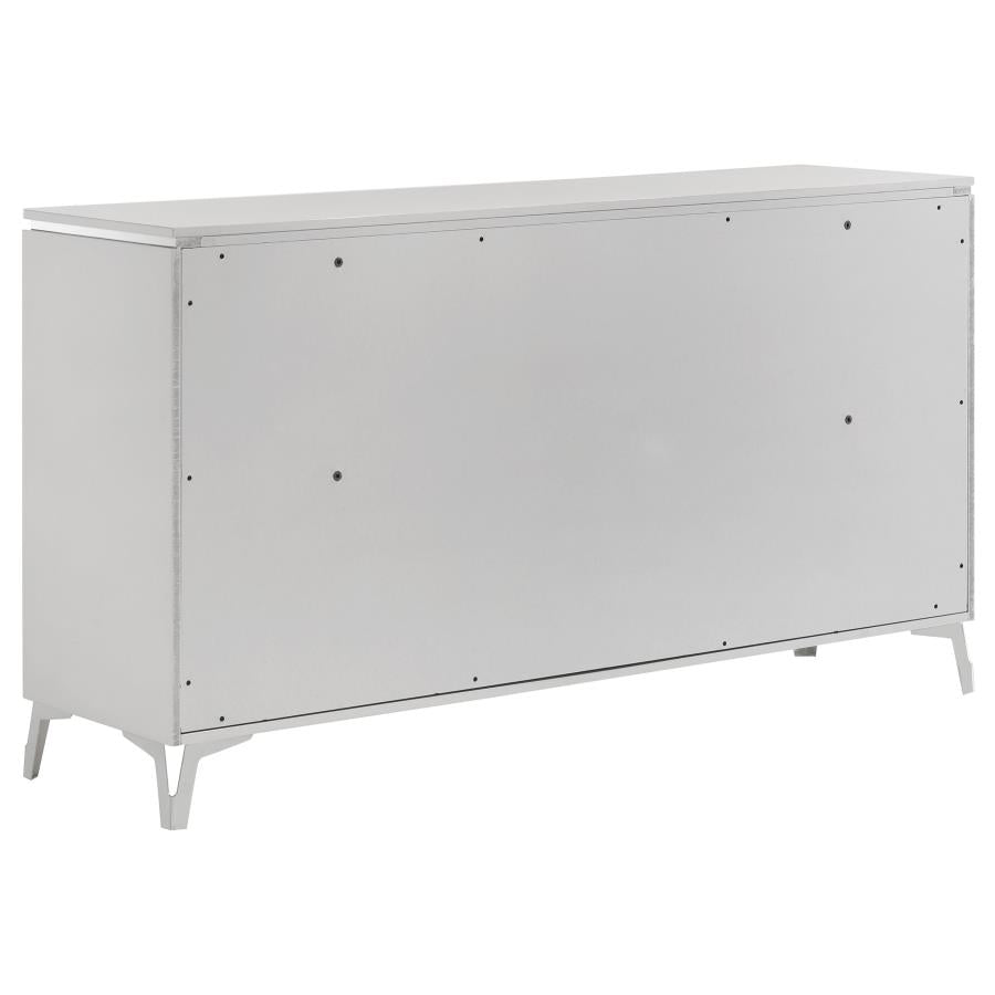 Cassia 5-piece Queen LED Bedroom Set White High Gloss - 215791Q-S5