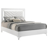 Cassia Queen LED Panel Bed White High Gloss - 215791Q