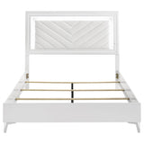 Cassia Queen LED Panel Bed White High Gloss - 215791Q