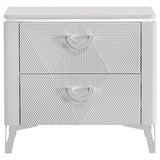 Cassia 2-drawer Nightstand Bedside Table White High Gloss - 215792