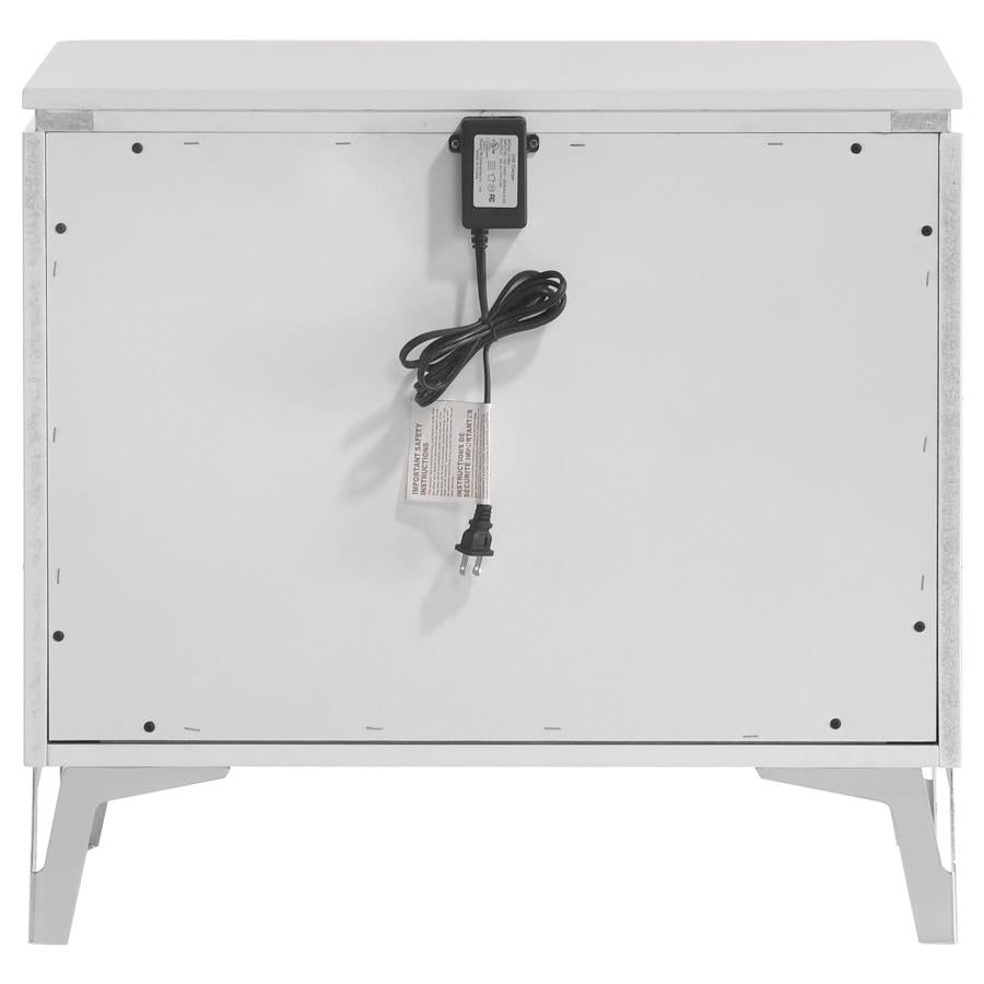 Cassia 2-drawer Nightstand Bedside Table White High Gloss - 215792