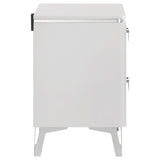Cassia 2-drawer Nightstand Bedside Table White High Gloss - 215792