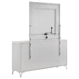 Cassia 6-drawer Dresser Cabinet with Mirror White High Gloss - 215793M