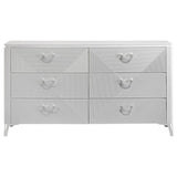 Cassia 6-drawer Bedroom Dresser Cabinet White High Gloss - 215793