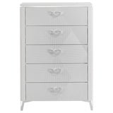 Cassia 5-drawer Bedroom Chest of Drawers White High Gloss - 215795
