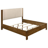 Adderley Eastern King Wood Panel Bed Cream and Warm Brown - 215851KE