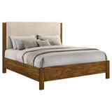 Adderley Eastern King Wood Panel Bed Cream and Warm Brown - 215851KE
