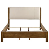 Adderley Eastern King Wood Panel Bed Cream and Warm Brown - 215851KE