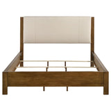 Adderley California King Wood Panel Bed Cream and Warm Brown - 215851KW