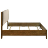 Adderley California King Wood Panel Bed Cream and Warm Brown - 215851KW