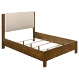 Adderley Queen Wood Panel Bed Cream and Warm Brown - 215851Q