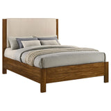 Adderley Queen Wood Panel Bed Cream and Warm Brown - 215851Q