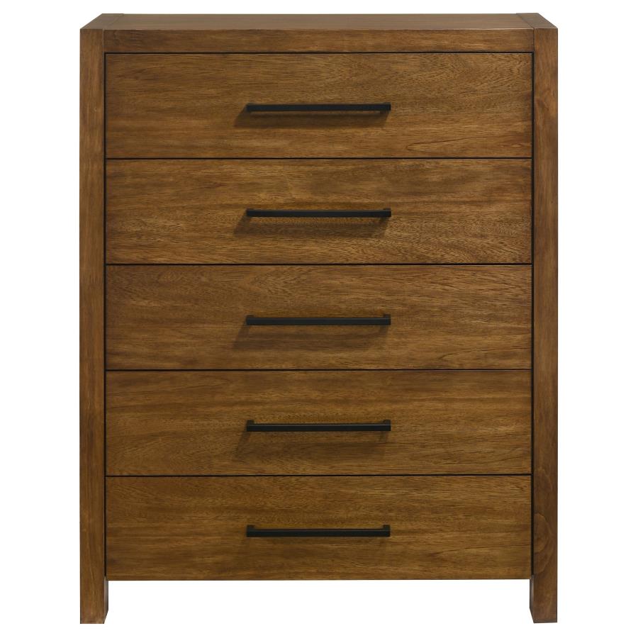 Adderley 5-drawer Bedroom Chest of Drawers Warm Brown - 215855