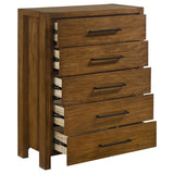 Adderley 5-drawer Bedroom Chest of Drawers Warm Brown - 215855