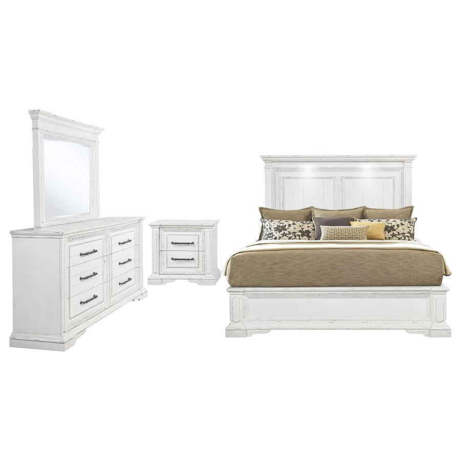 McKinney 4-piece Eastern King Bedroom Set Vintage White - 215871KE-S4