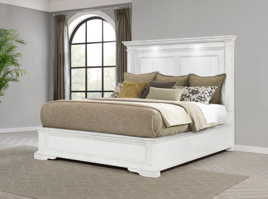 McKinney California King LED Light Panel Bed Vintage White - 215871KW