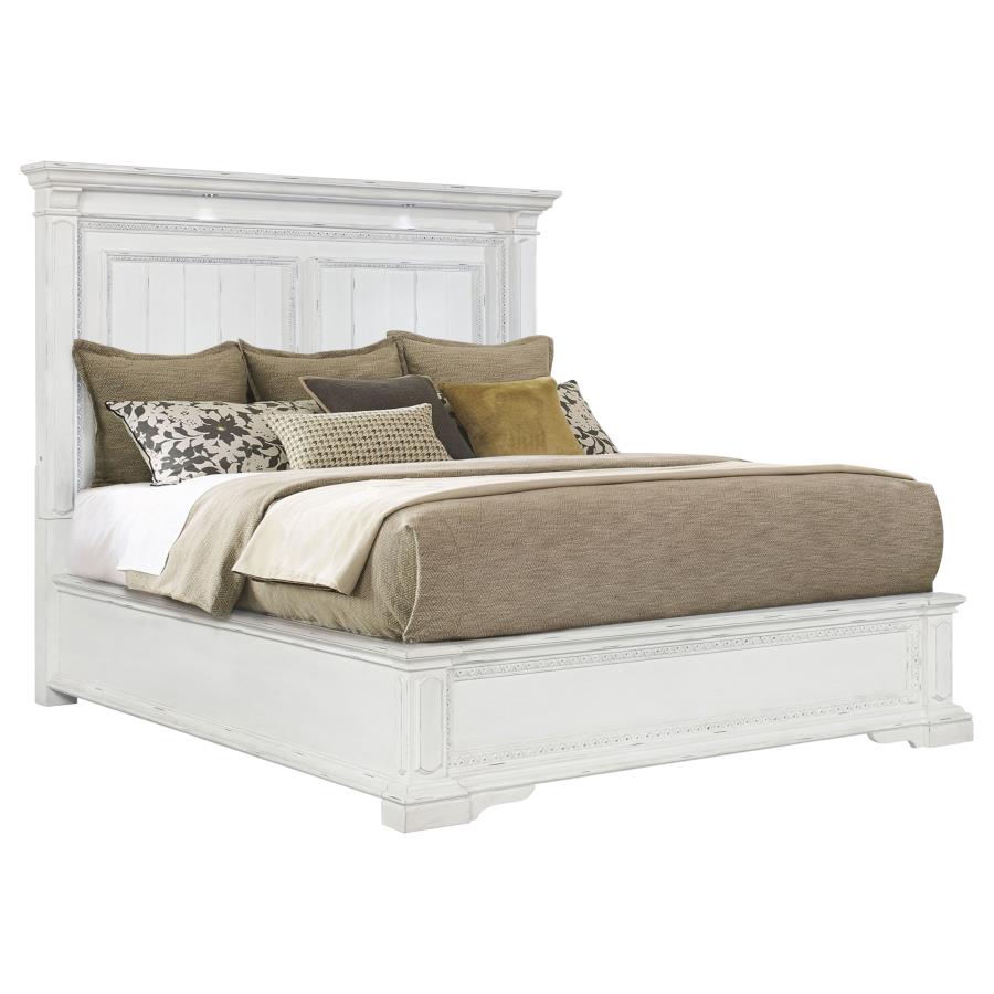 McKinney California King LED Light Panel Bed Vintage White - 215871KW