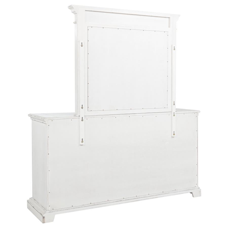 McKinney 6-drawer Bedroom Dresser with Mirror Vintage White - 215873M