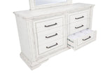 McKinney 6-drawer Bedroom Dresser with Mirror Vintage White - 215873M
