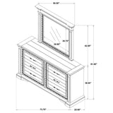 McKinney 6-drawer Bedroom Dresser with Mirror Vintage White - 215873M