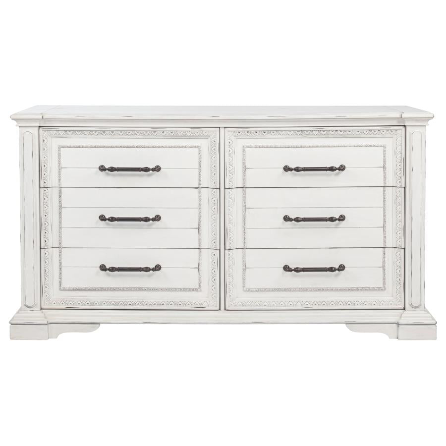 McKinney 6-drawer Bedroom Dresser Cabinet Vintage White - 215873