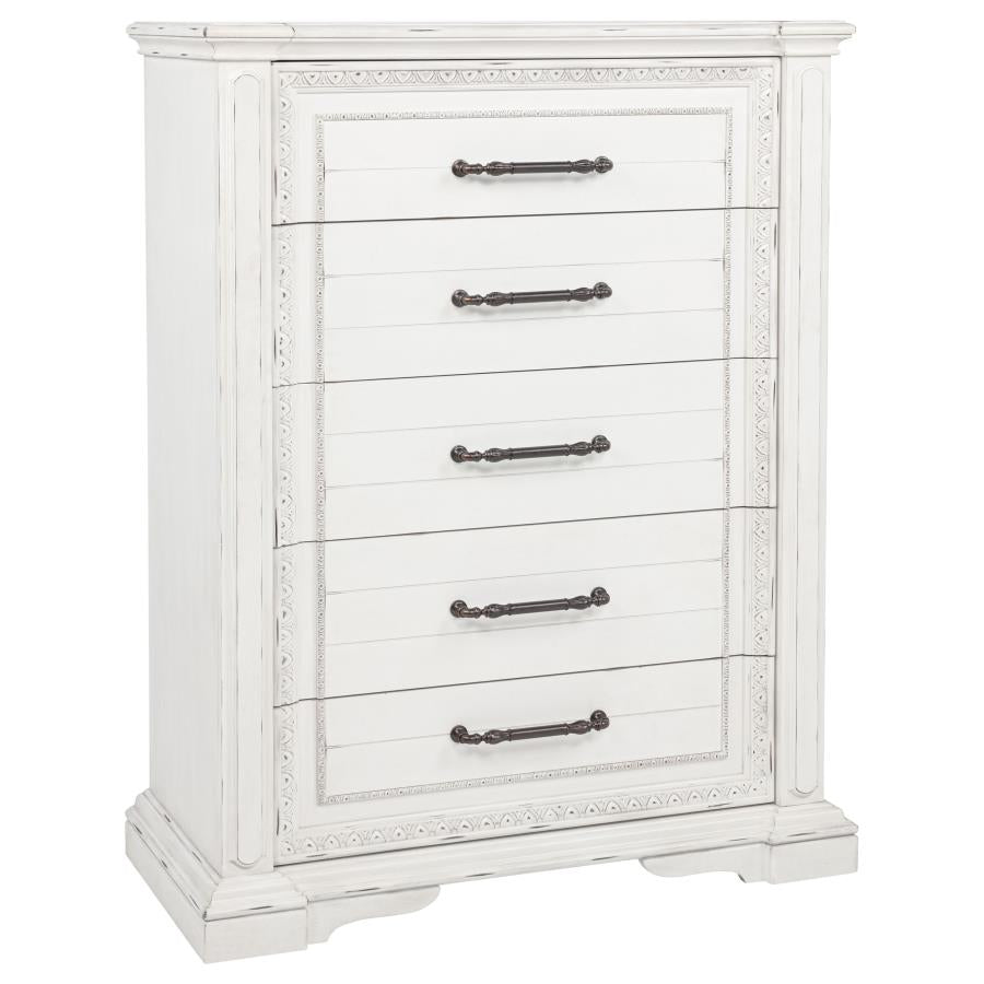 McKinney 5-drawer Bedroom Chest of Drawers Vintage White - 215875
