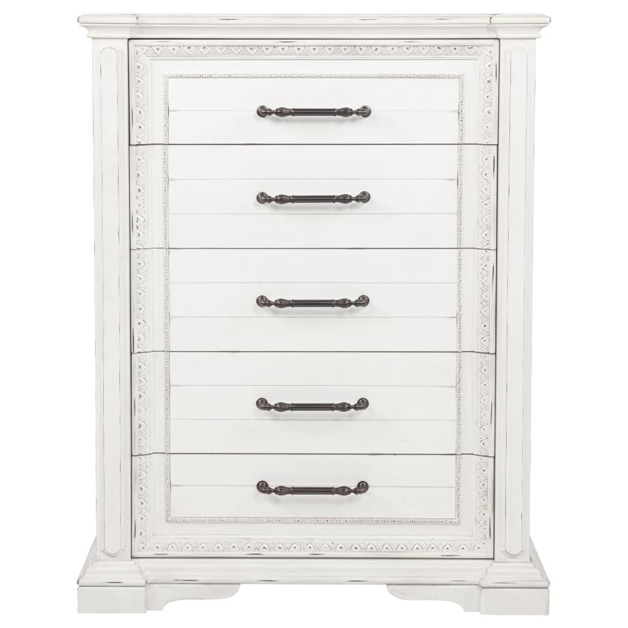 McKinney 5-drawer Bedroom Chest of Drawers Vintage White - 215875