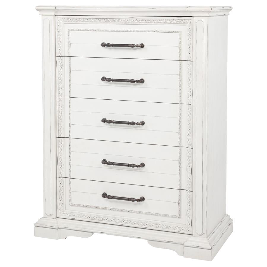 McKinney 5-drawer Bedroom Chest of Drawers Vintage White - 215875