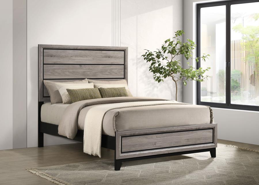 Watson Wood Full Panel Bed Light Taupe - 215911F