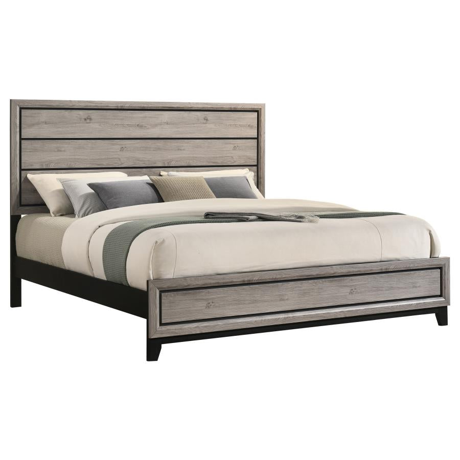 Watson Wood Eastern King Panel Bed Light Taupe - 215911KE