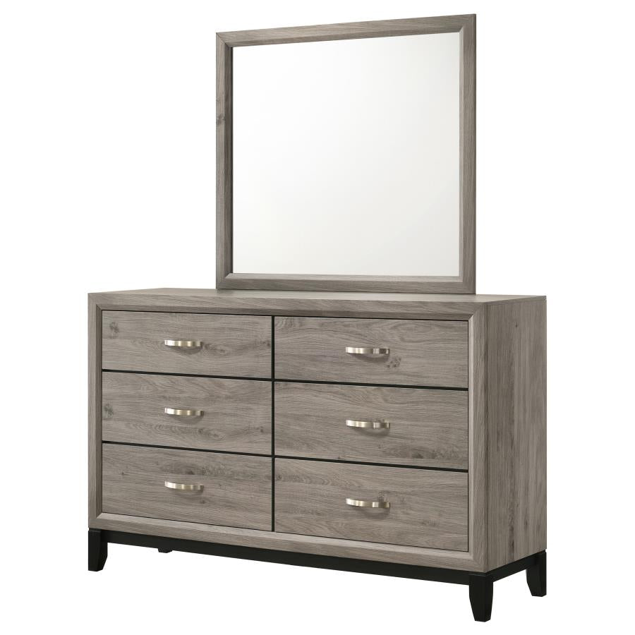 Watson 6-drawer Bedroom Dresser and Mirror Light Taupe - 215913M