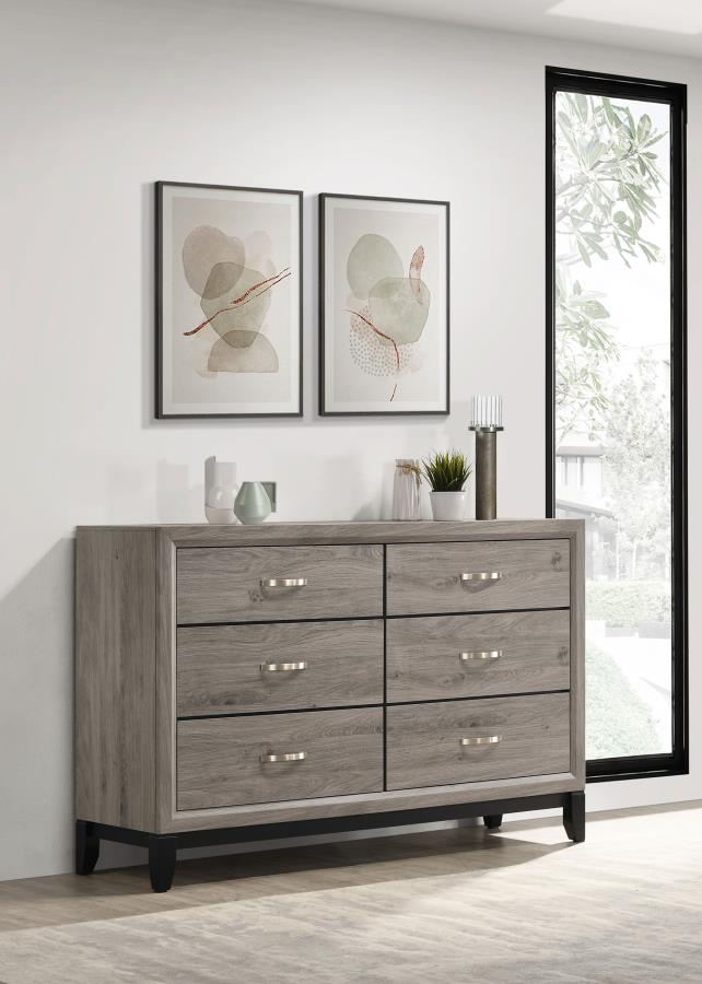 Watson 6-drawer Bedroom Dresser Cabinet Light Taupe - 215913