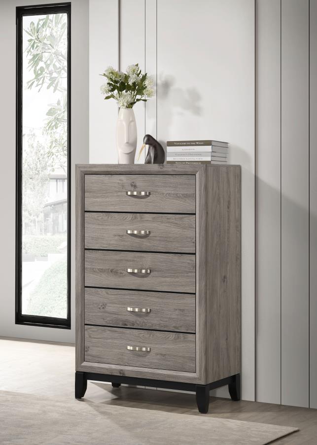 Watson 5-drawer Bedroom Chest of Drawers Light Taupe - 215915