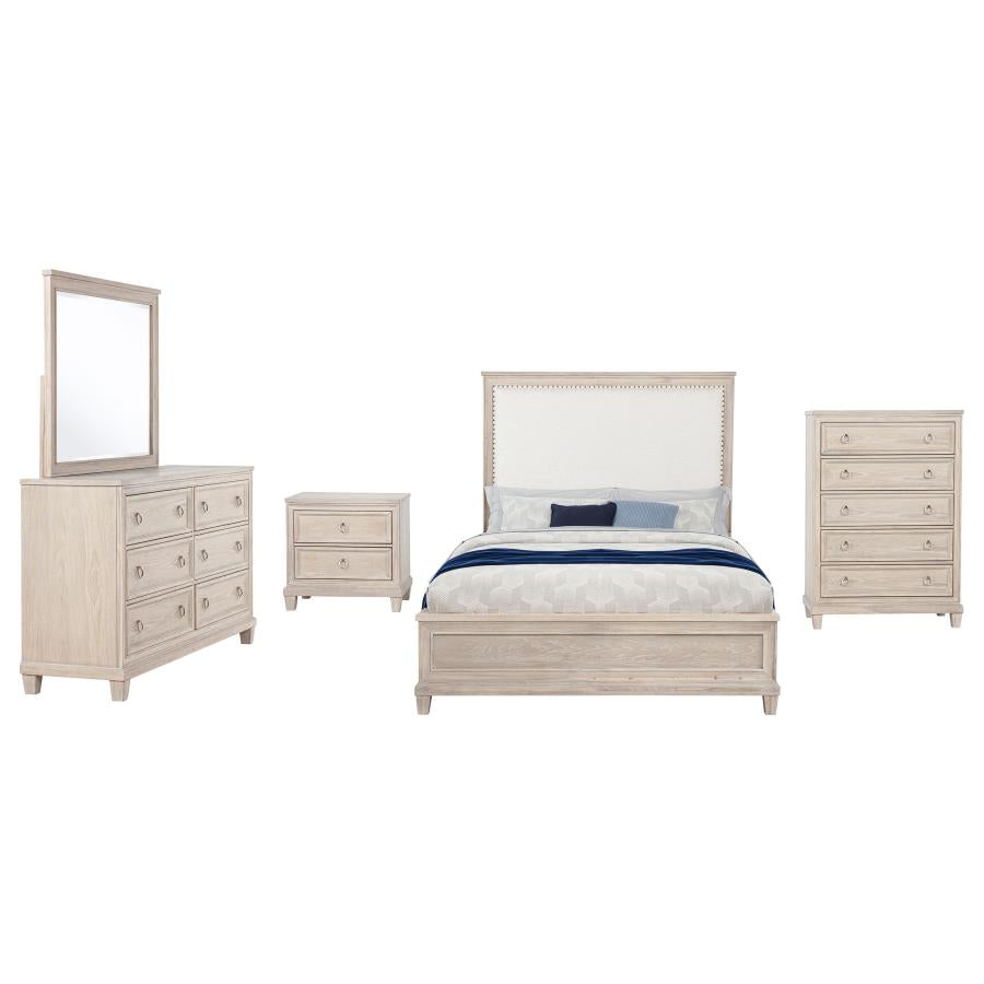 Pembroke 5-piece Eastern King Bedroom Set Washed Oak - 215921KE-S5