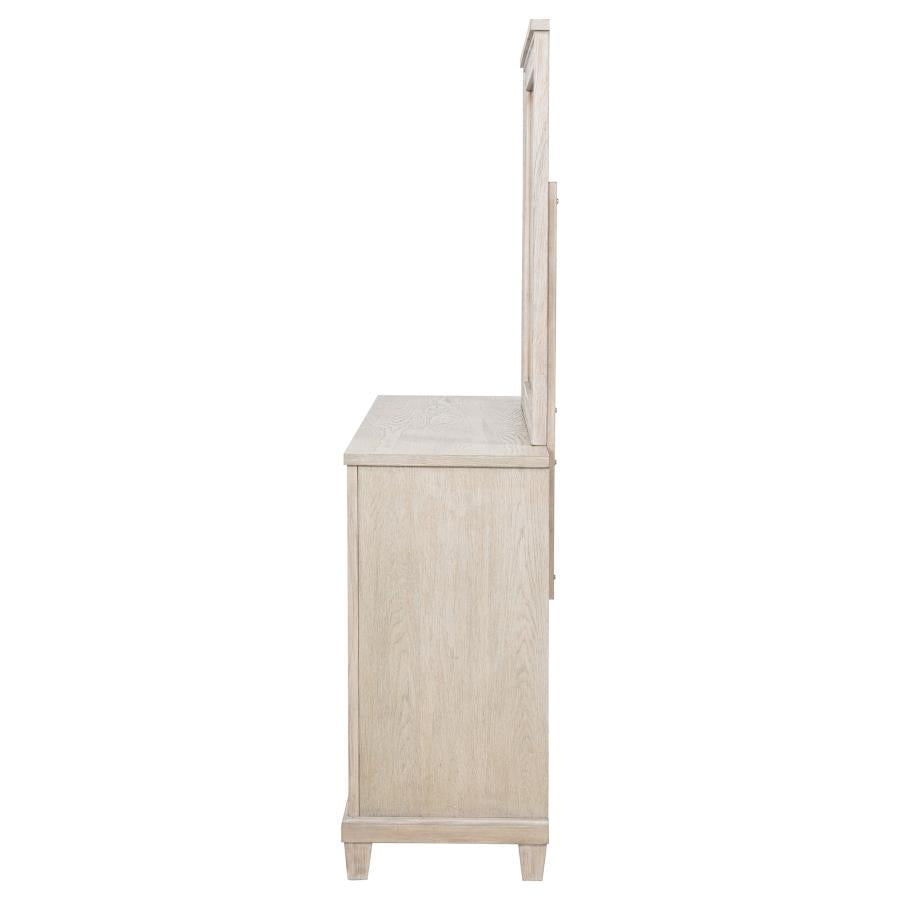 Pembroke 6-drawer Bedroom Dresser with Mirror Washed Oak - 215923M