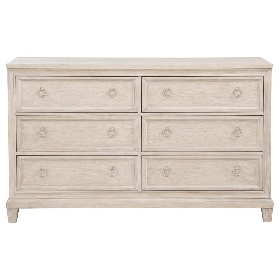 Pembroke 6-drawer Bedroom Dresser Cabinet Washed Oak - 215923
