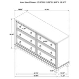 Pembroke 6-drawer Bedroom Dresser Cabinet Washed Oak - 215923
