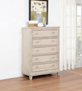 Pembroke 5-drawer Chest of Drawers Washed Oak - 215925