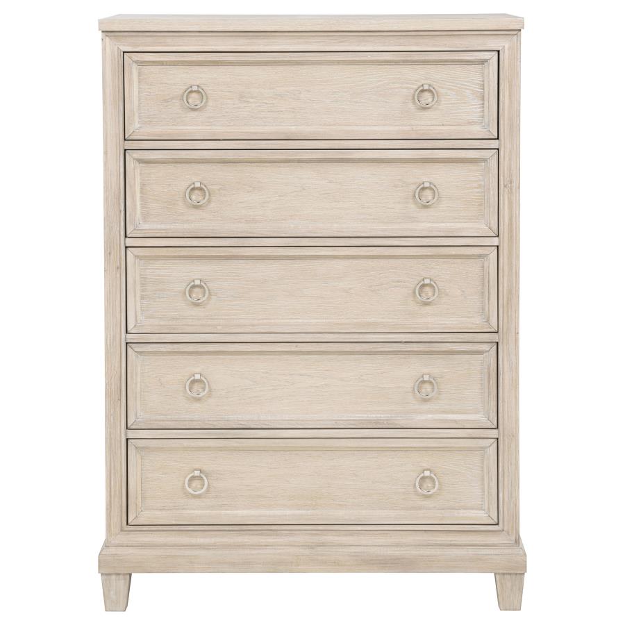 Pembroke 5-drawer Chest of Drawers Washed Oak - 215925