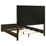 Atlas 63-inch Queen Upholstered Panel Bed Grey and Dark Oak - 215971Q
