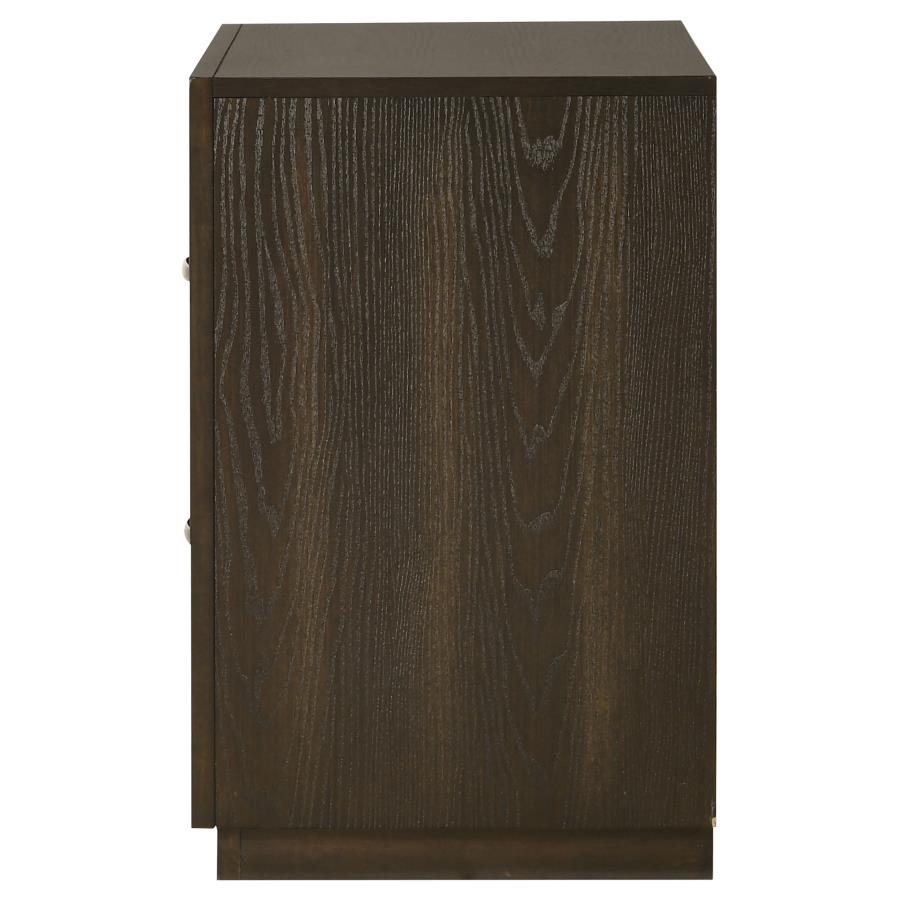 Atlas 2-drawer Bedroom Nightstand Bedside Table Dark Oak - 215972