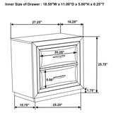 Atlas 2-drawer Bedroom Nightstand Bedside Table Dark Oak - 215972