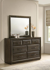 Atlas 7-drawer Bedroom Dresser and Mirror Set Dark Oak - 215973M