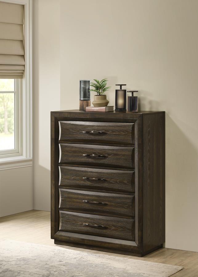 Atlas 5-drawer Bedroom Chest of Drawers Dark Oak - 215975